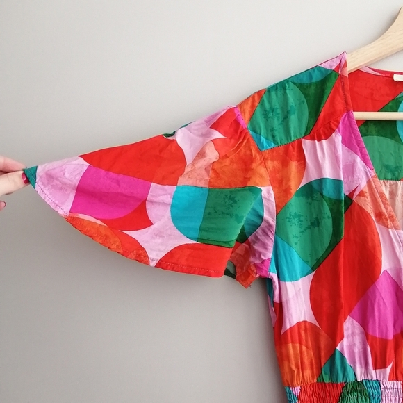 Anthropolgie Abel The Label Asymmetrical Geometic Colourful Midi Dress Small - Picture 7 of 17